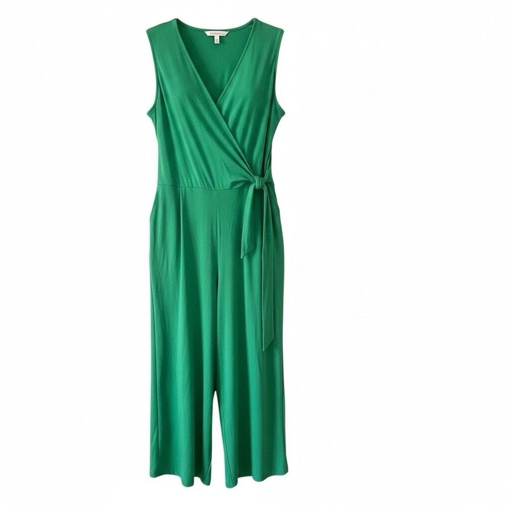 Nina Leonard Green Sleeveless Pant Suit Romper XL